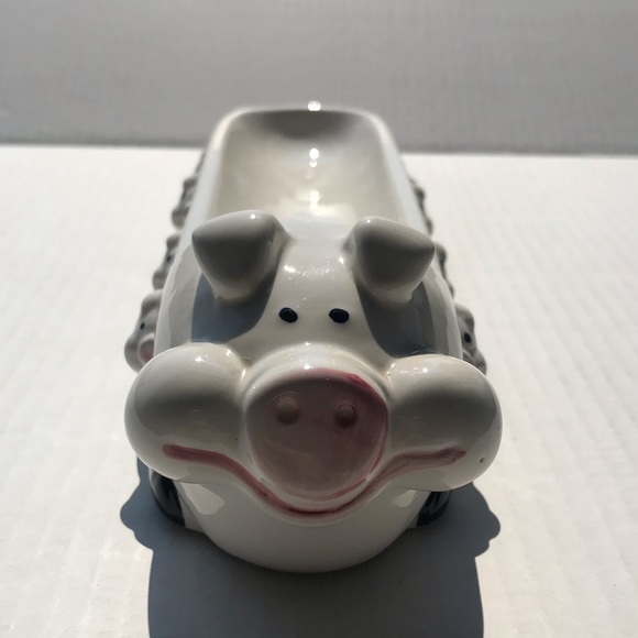 Ron Gordon Designs Ceramic Pig With Litter Cracker/Cookie Dish 10.5” - Picture 2 of 9